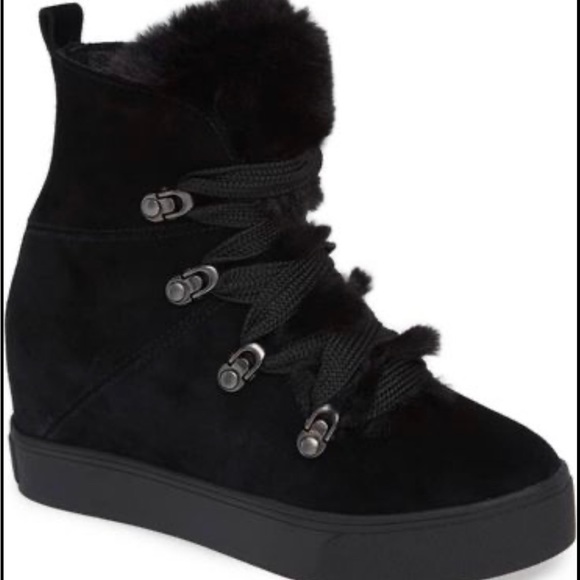 JSLIDES WINTER BOOTIES BLACK WITH FUR - Picture 1 of 8